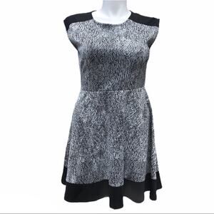 attention black white skater dress sleeveless size large